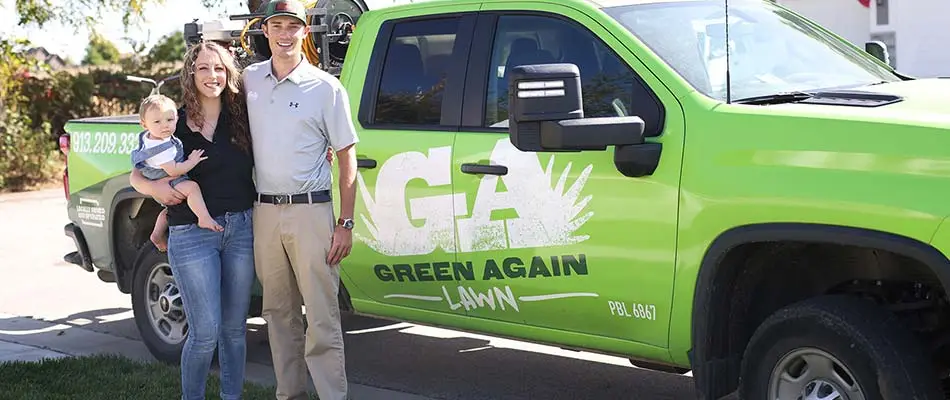 Green Again Lawn manager Josh and his family in Raymore, MO.