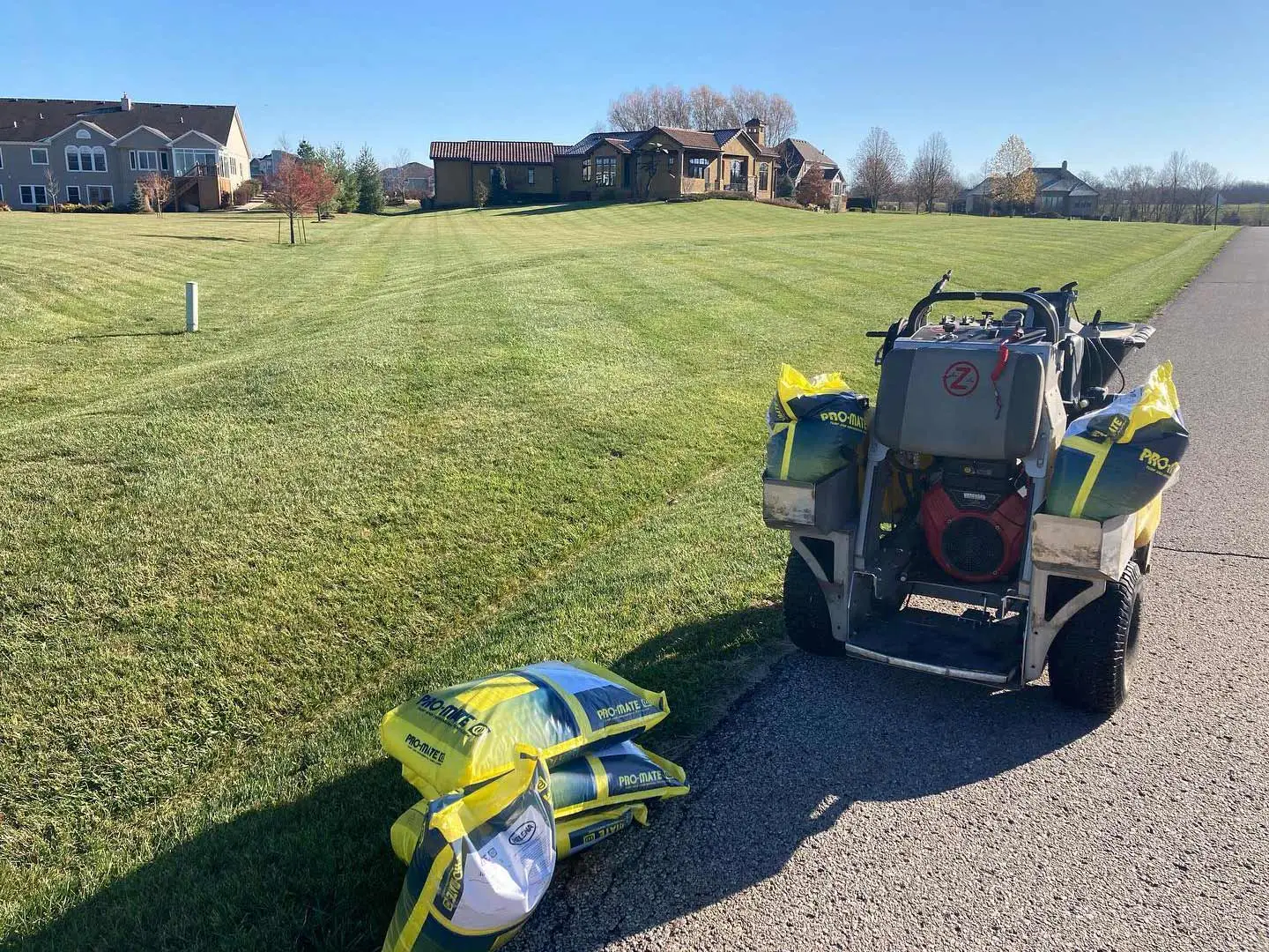 Lawn services applied to a lawn in Olathe, KS.