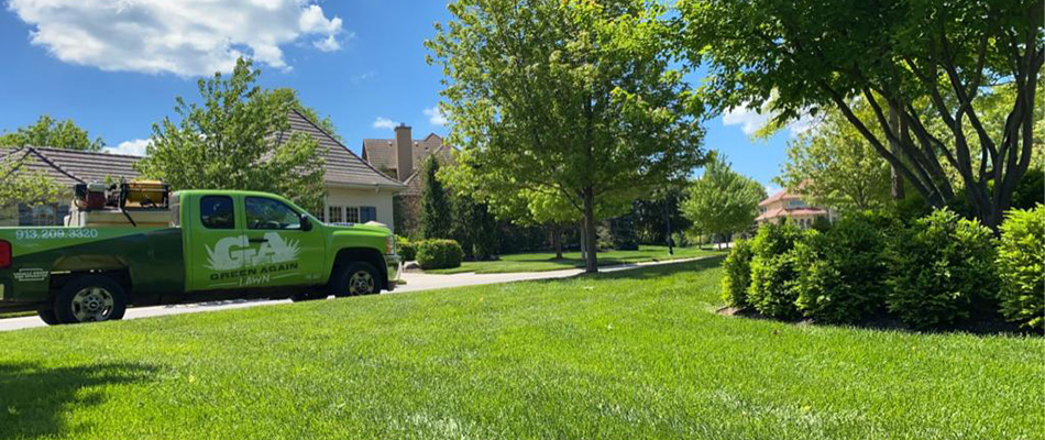 Serviced lawn in Merriam, KS.